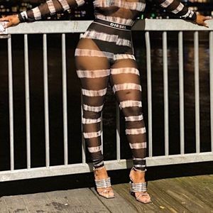 Diesel Striped Sheer Leggings Underwear 